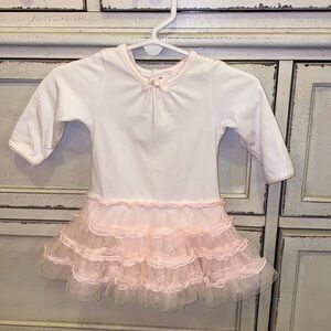 Koala Baby Boutique ballerina onesie white longsleeve button pastel pink tutu 3M